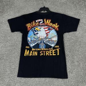 Vintage Daytona Beach Bike Week Shirt Mens Medium 1995 54th Main Street Made USA